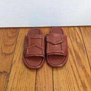 Tibi Beryen Naplack Sandal in Umber